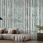 Papier peint Motif vert et blanc