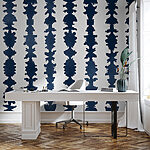 Papier peint Silhouette bleue d'un arbre