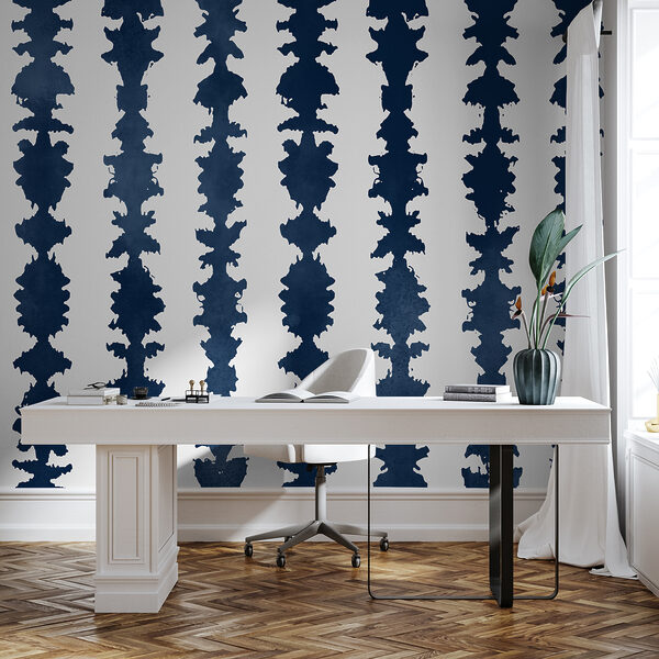 Silhouette bleue d'un arbre Papier peint Silhouette bleue d'un arbre