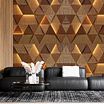 Papier peint Bois et lumière en forme de triangle