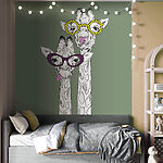 Papier peint Girafe portant des lunettes