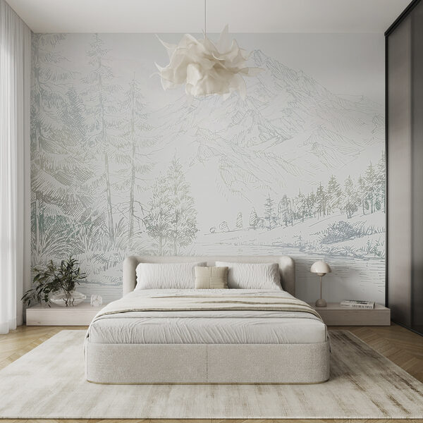 Dessin d'une montagne Papier peint Dessin d'une montagne