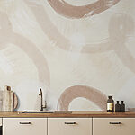 Papier peint Trait de pinceau brun sur une surface blanche