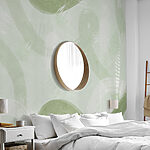 Papier peint Trait de pinceau vert sur une surface blanche