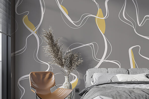 Lignes blanches sur fond gris Papier peint Lignes blanches sur fond gris