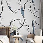 Papier peint Lignes abstraites aux accents bleus