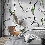 Papier peint Design vert et noir