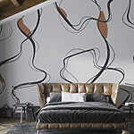 Papier peint Motif abstrait de lignes et de formes