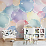 Papier peint Des bulles colorées flottant en harmonie.