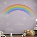 Papier peint Arc-en-ciel et nuages dans le ciel