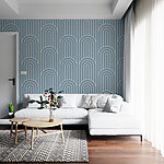 Papier peint Motif rayé gris et blanc