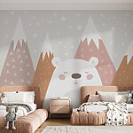 Papier peint Cercle rose sur fond blanc