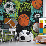 Papier peint Collage sportif avec des couleurs vibrantes