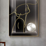 Tableaux Dessin d'une femme avec une boule disco