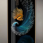 Tableaux Elegant Betta Swirls in Neon Light (Tourbillons élégants de Betta dans la lumière néon)
