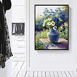 Tableaux Bleuets et marguerites dans un vase