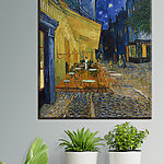 Tableaux Peinture d'une rue avec des tables et des chaises