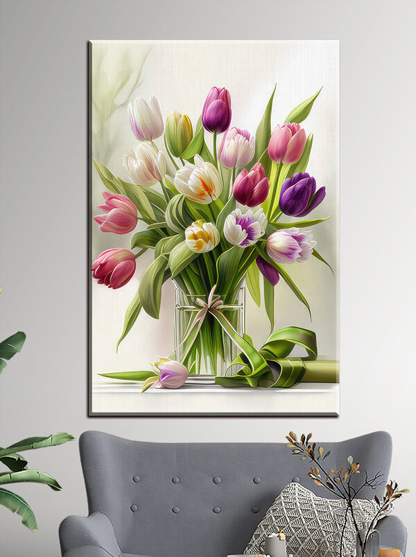 Bouquet vibrant de tulipes colorées Tableaux Bouquet vibrant de tulipes colorées