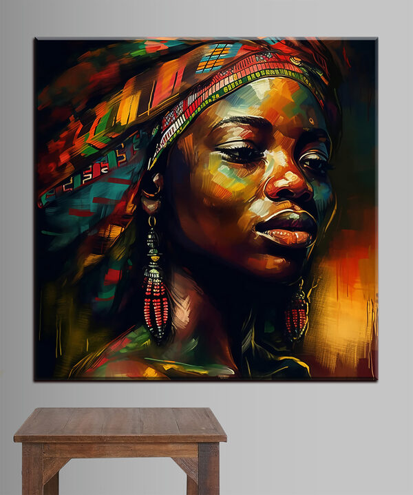 Portrait vibrant avec des motifs colorés Tableaux Portrait vibrant avec des motifs colorés