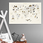Tableaux Carte du monde avec animaux
