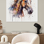 Tableaux Cheval vibrant dans une éclaboussure d'aquarelle