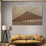 Tableaux Motif géométrique en bois avec des lignes.