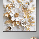 Tableaux Relief floral orné aux tons élégants