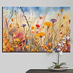 Tableaux Fleurs sauvages vibrantes dans une explosion d'aquarelle.