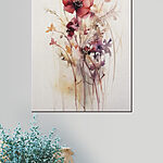 Tableaux De délicates aquarelles fleurissent en harmonie.