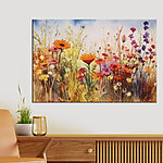Tableaux Fleurs sauvages vibrantes dans une peinture à l'aquarelle