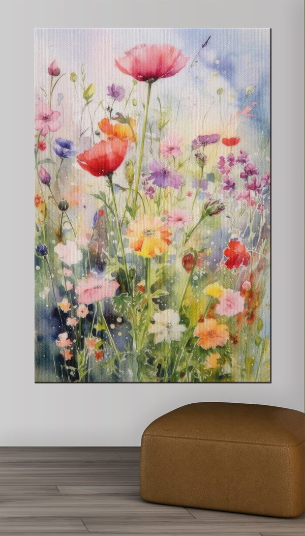 Des fleurs sauvages dans des teintes aquarelles vibrantes Tableaux Des fleurs sauvages dans des teintes aquarelles vibrantes