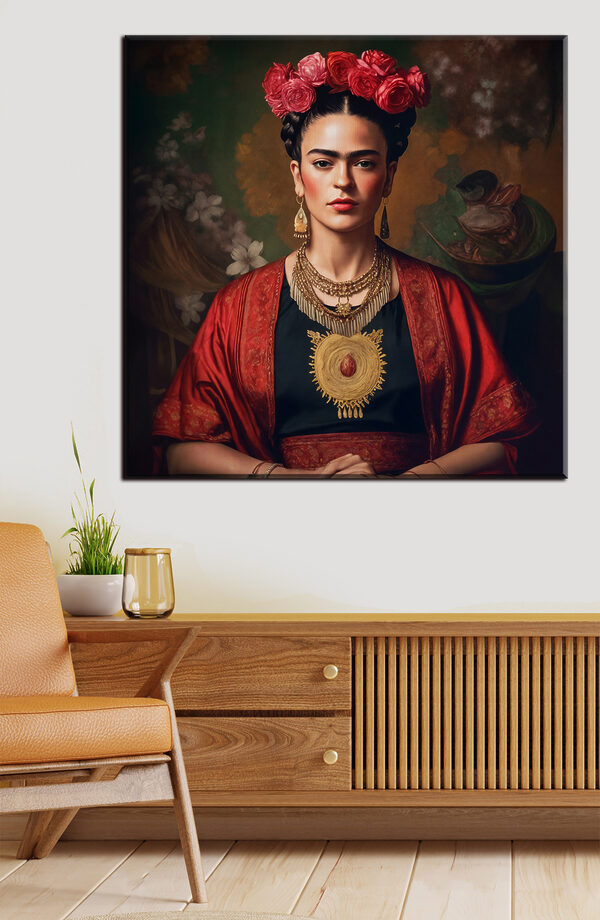 Portrait coloré avec une coiffe florale Tableaux Portrait coloré avec une coiffe florale