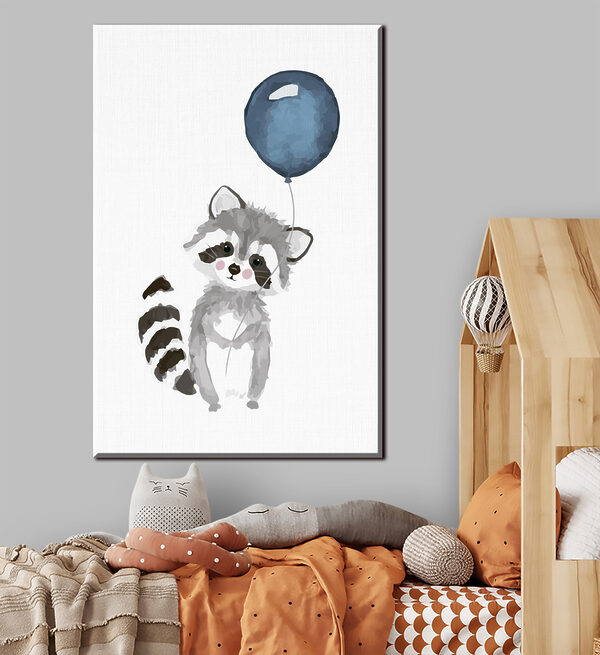 Raton laveur tenant un ballon Tableaux Raton laveur tenant un ballon