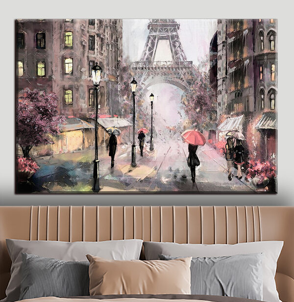 Jour de pluie à Paris, scène de rue Tableaux Jour de pluie à Paris, scène de rue