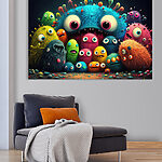Tableaux Groupe de monstres colorés