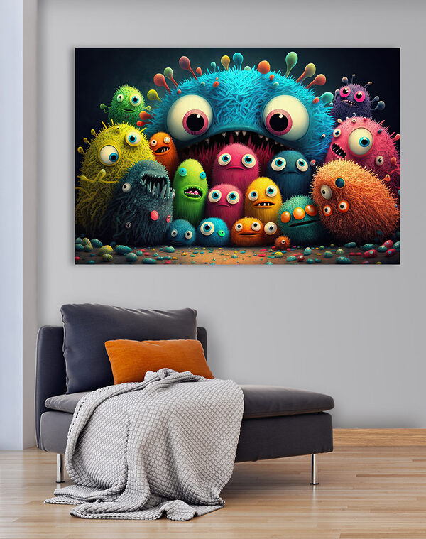 Groupe de monstres colorés Tableaux Groupe de monstres colorés