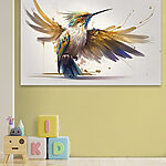 Tableaux Oiseau coloré aux ailes déployées