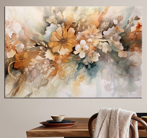 Aquarelle florale fusionnant en harmonie Tableaux Aquarelle florale fusionnant en harmonie