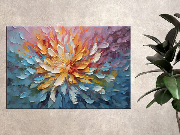 Explosion florale abstraite et colorée Tableaux Explosion florale abstraite et colorée