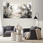 Tableaux Image de bambou en noir et blanc