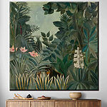 Tableaux Jungle luxuriante avec des créatures cachées.