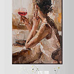 Tableaux Peinture d'une femme tenant un verre de vin