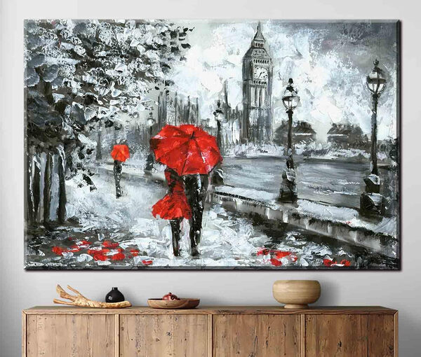 Peinture d'un parapluie rouge Tableaux Peinture d'un parapluie rouge