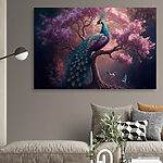 Tableaux Paon coloré sur une branche d'arbre