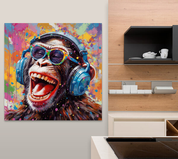 Peinture d'un singe portant des lunettes de soleil Tableaux Peinture d'un singe portant des lunettes de soleil