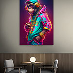 Tableaux Singe portant un chapeau et des lunettes de soleil