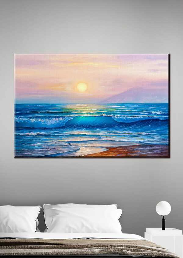Vagues de l'océan au coucher du soleil Tableaux Vagues de l'océan au coucher du soleil