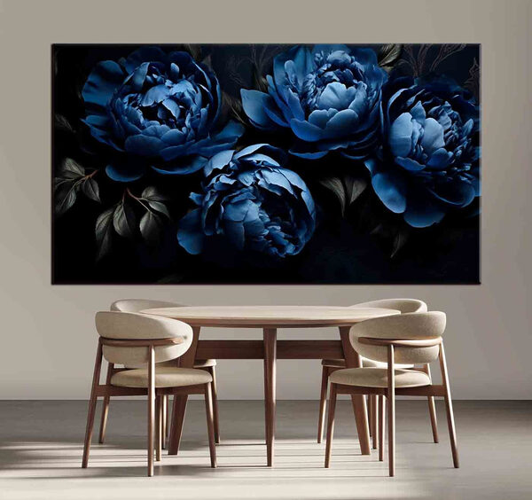Pétales bleus avec des textures douces Tableaux Pétales bleus avec des textures douces