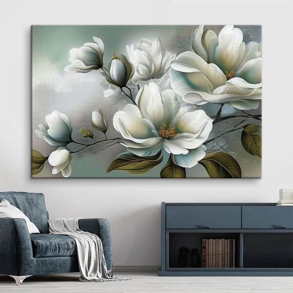Peinture de fleurs blanches Tableaux Peinture de fleurs blanches
