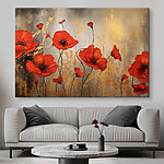 Tableaux Peinture de fleurs rouges